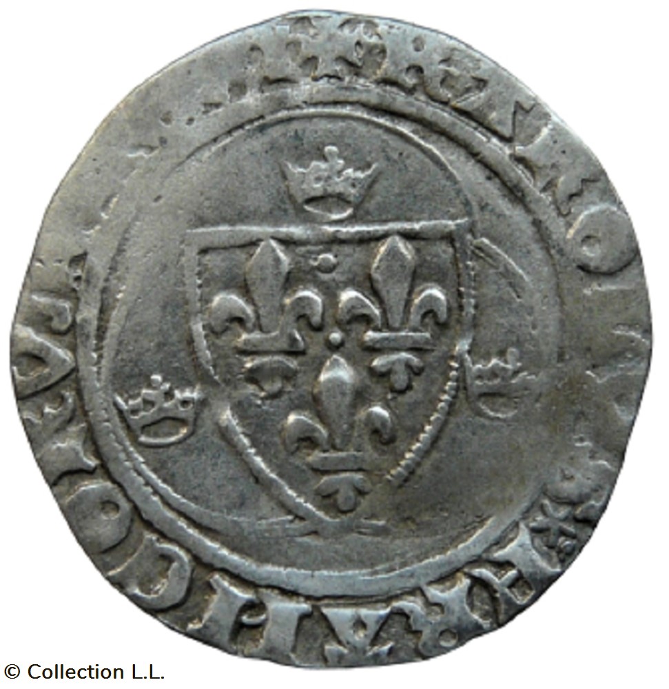 Blanc aux Couronnelles, 1° ém, Tours monnaies europe medievale france royales blanc aux couronnelles 1 em tours