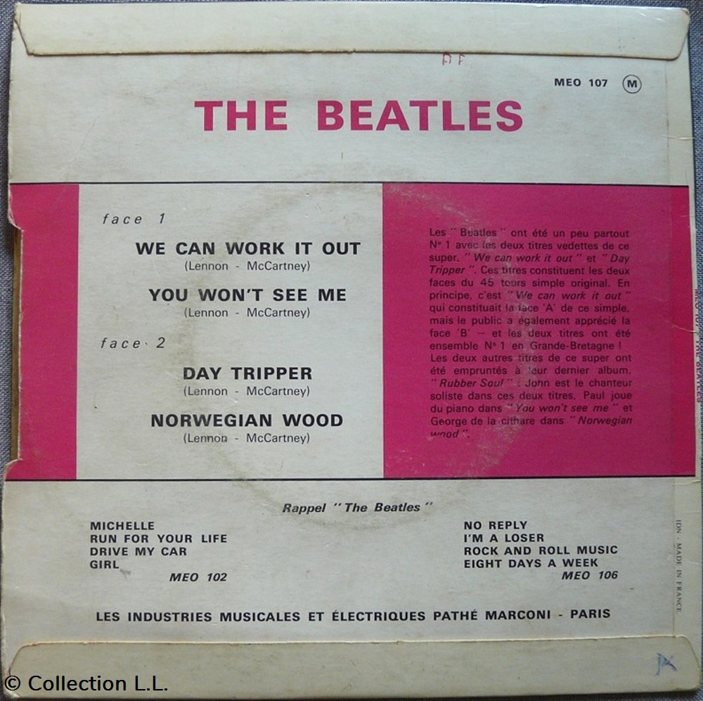 1966∼MEO 107∼We can work it out musique instruments disques vinyles disque tours 1966 meo 107 we can work it out
