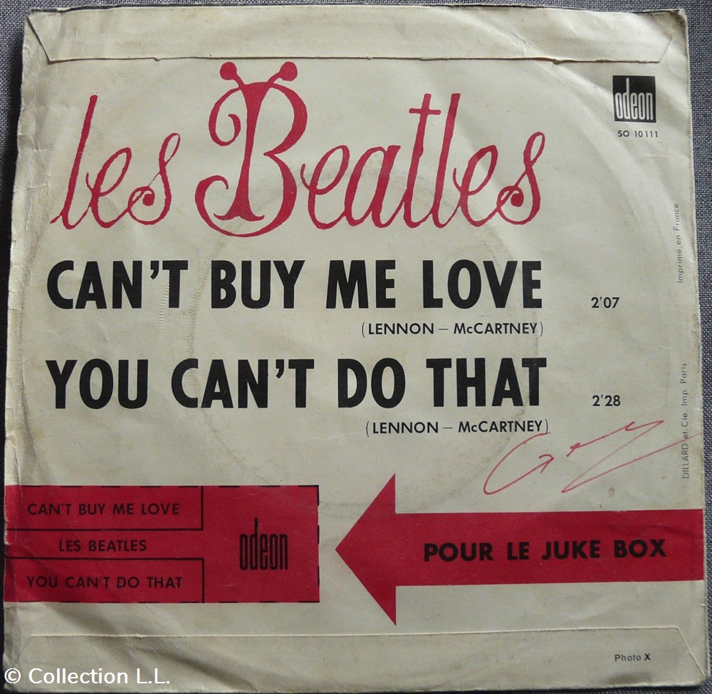 1964∼SO 10111∼Can't buy me love musique instruments disques vinyles disque tours 1964 so 10111 can t buy me love