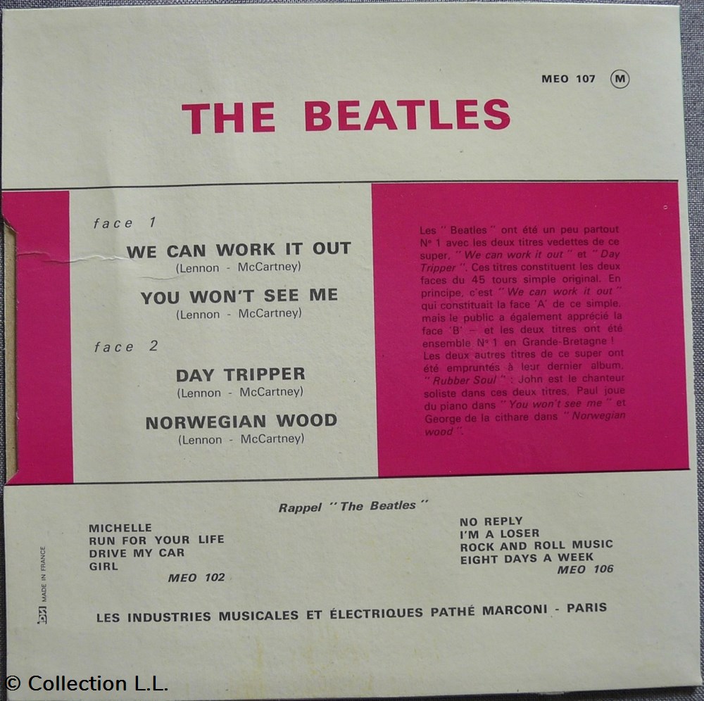 musique instruments disques vinyles disque tours 1971 meo 107 we can work it out