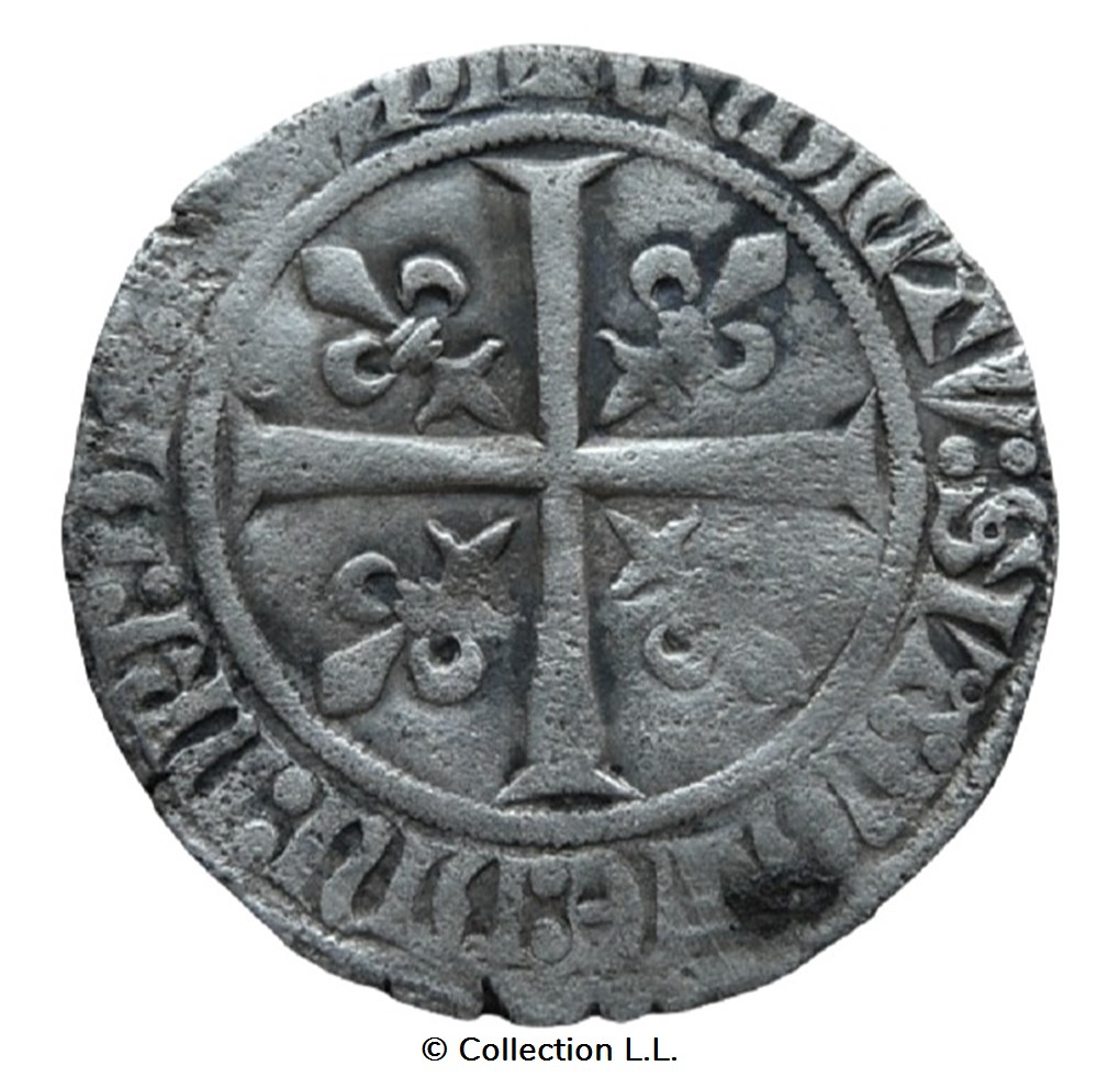 monnaies europe medievale france royales gros a la fleur de lys dit patte oie 1 emission