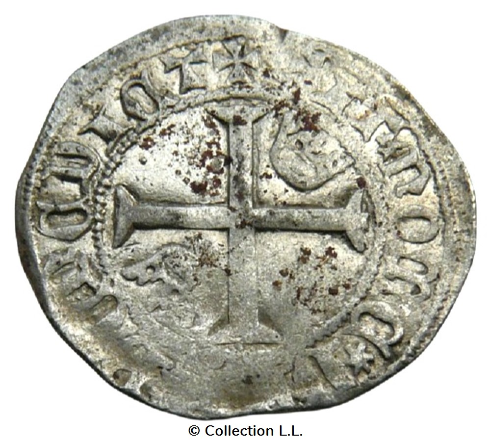 Petit Blanc aux Trois Lis, 1° ém, Limoges monnaies europe medievale france royales petit blanc aux trois lis 1 em limoges