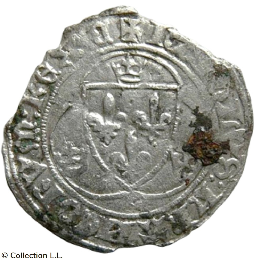 monnaie france royale blanc aux couronnelles 1 em chinon
