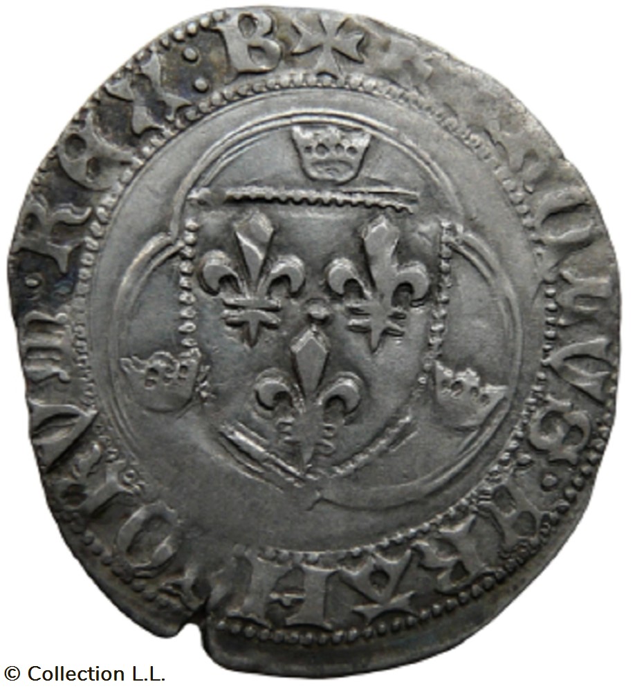 monnaie france royale blanc aux couronnelles 1 em bourges