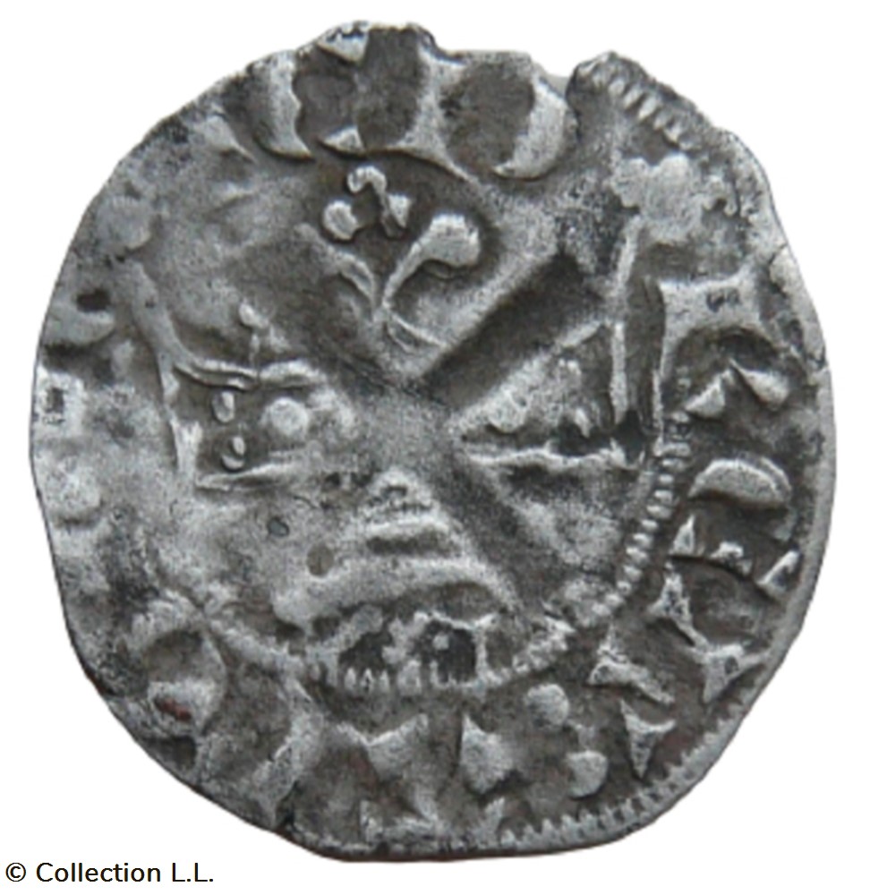 Aquitaine (Duché d')- Edouard III, Double au Léopard sous une Couronne monnaie france feodale aquitaine duche edouard iii double au leopard sous une couronne