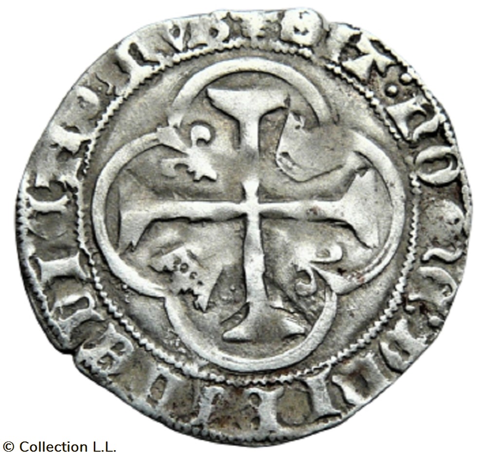 Blanc aux Couronnelles, 3°-4° ém, Bourges (hybride) monnaie france royale blanc aux couronnelles 3 4 em bourges hybride