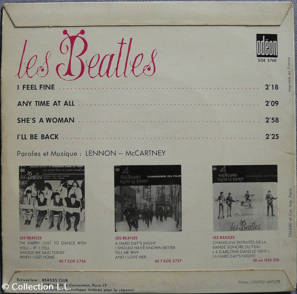 musique instruments disques vinyles disque tours 1964 65 soe 3760 i feel fine