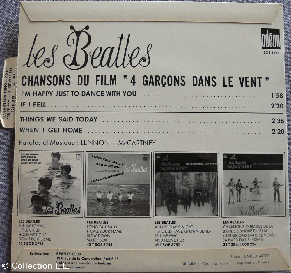 1964∼SOE 3756∼I'm happy just to dance with you musique instruments disques vinyles disque tours 1964 soe 3756 i m happy just to dance with you
