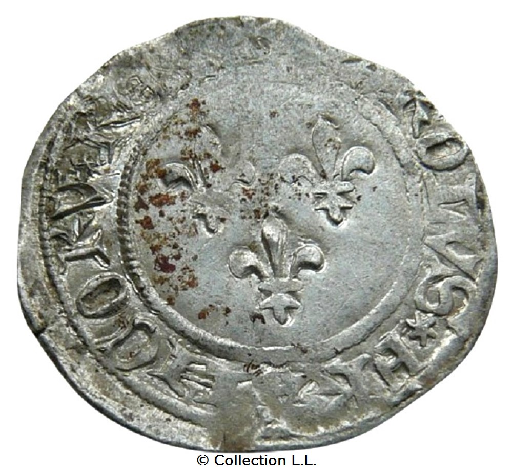 Petit Blanc aux Trois Lis, 1° ém, Limoges monnaies europe medievale france royales petit blanc aux trois lis 1 em limoges
