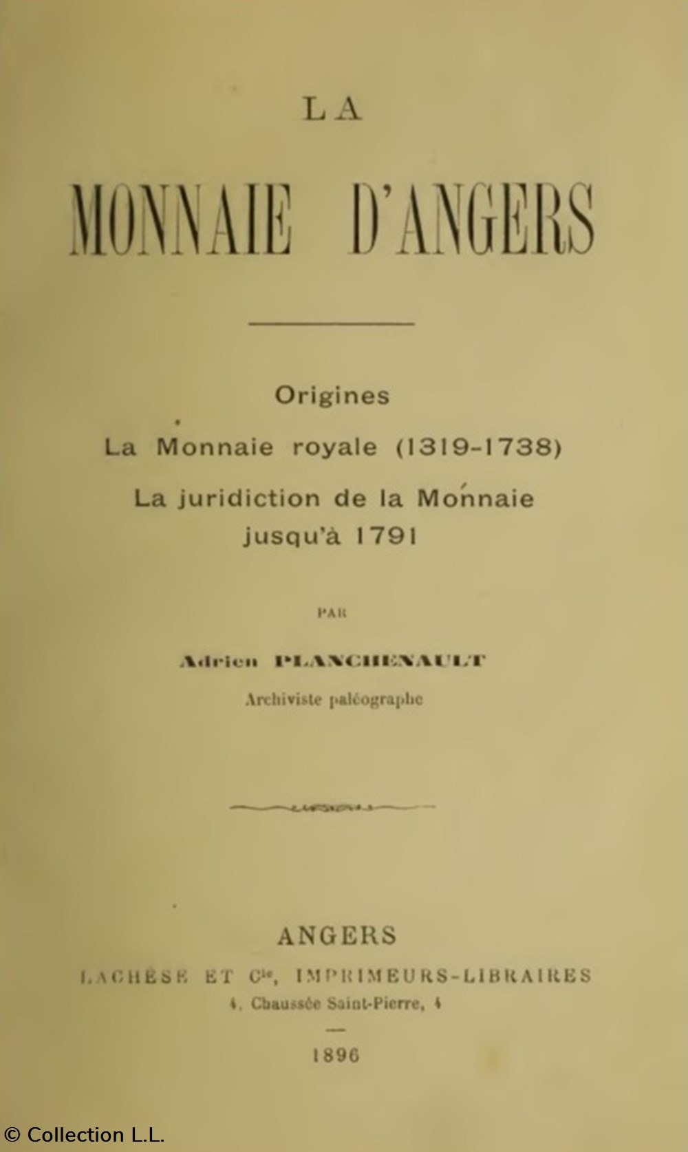 monnaies livres ouvrages 1896 planchenault la monnaie angers