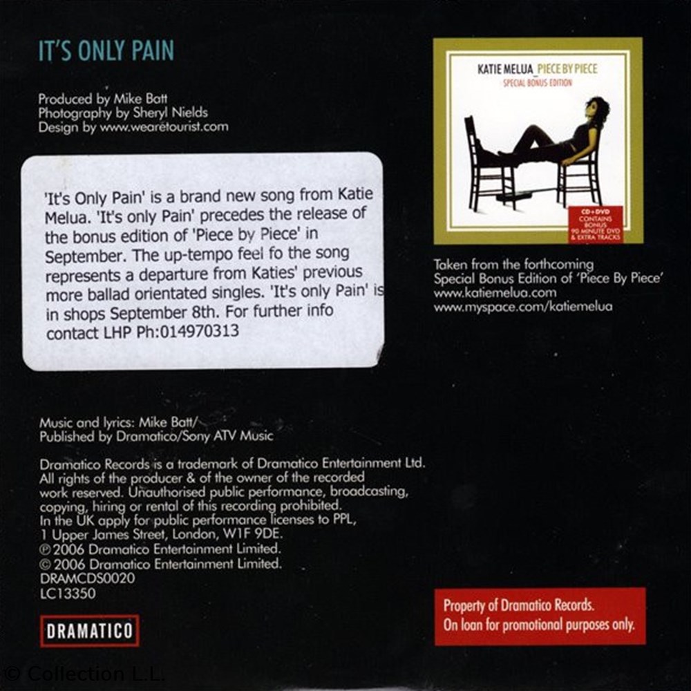 It's Only Pain (promo 1 titre) musique instruments cd it s only pain promo 1 titre