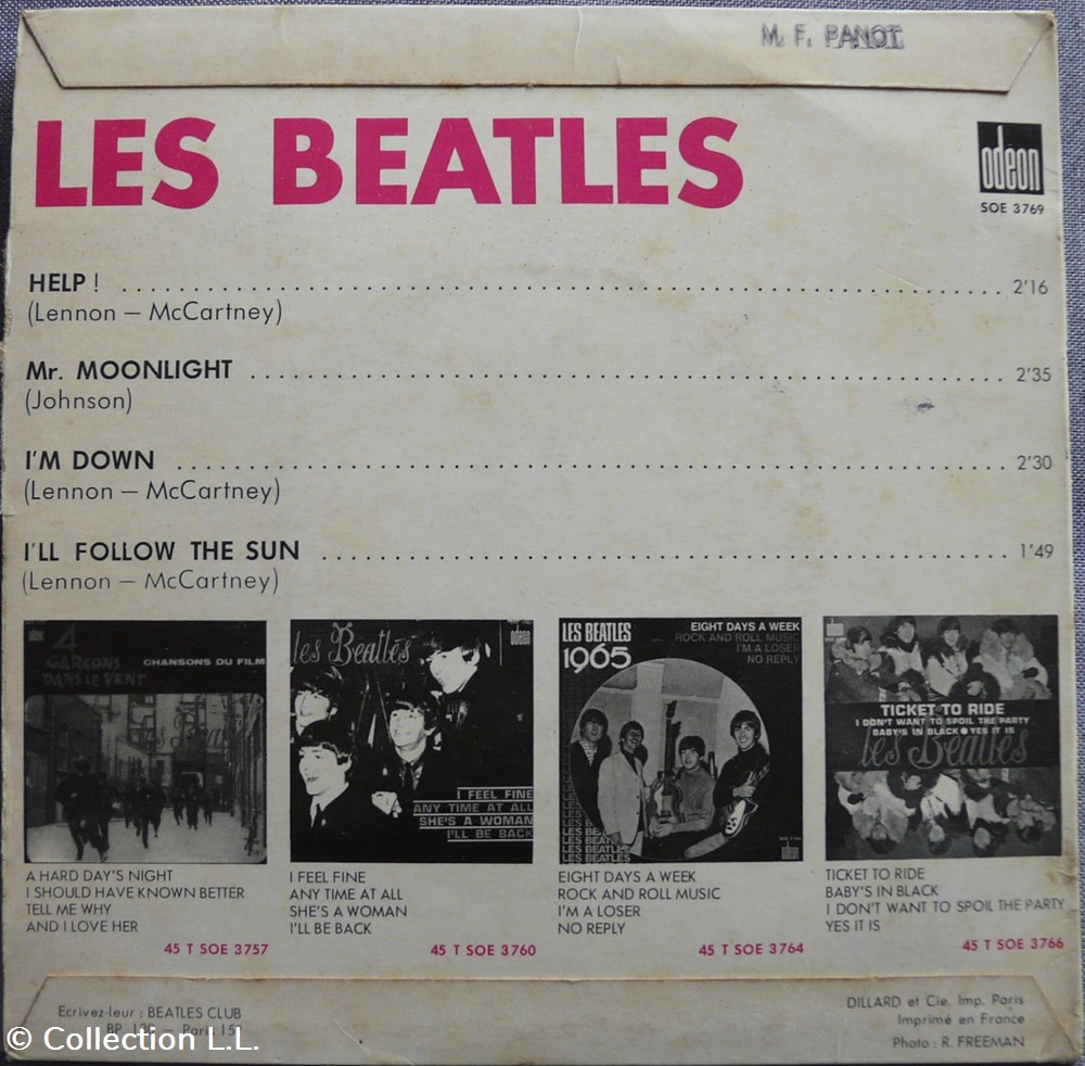 1965∼SOE 3769∼Help! musique instruments disques vinyles disque tours 1965 soe 3769 help