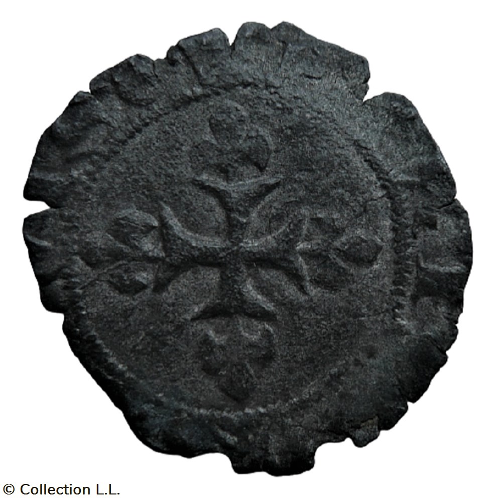 Denier Parisis, 3° type, 1° ém, Chinon ou Orléans monnaie france royale denier parisis 3 type 1 em chinon ou orleans