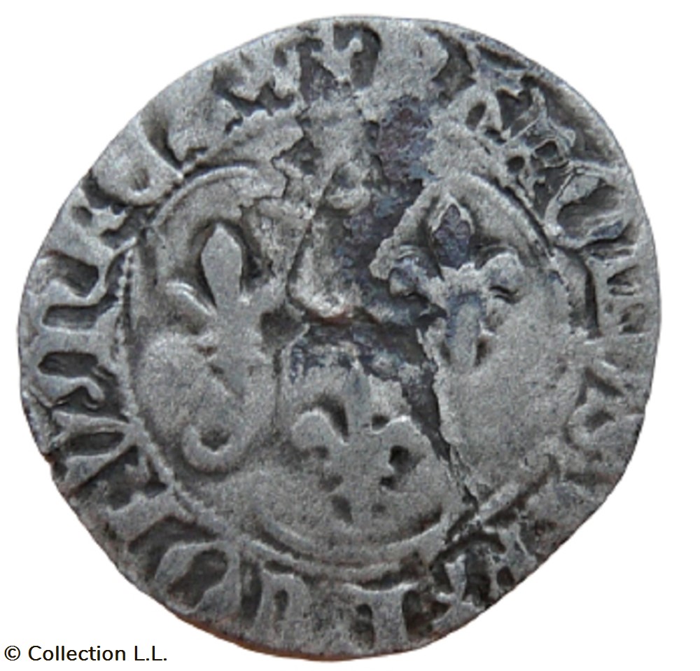 Double Tournois, 8° type, 3° ém, Limoges monnaie france a royale double tournois 8 type 3 em limoges