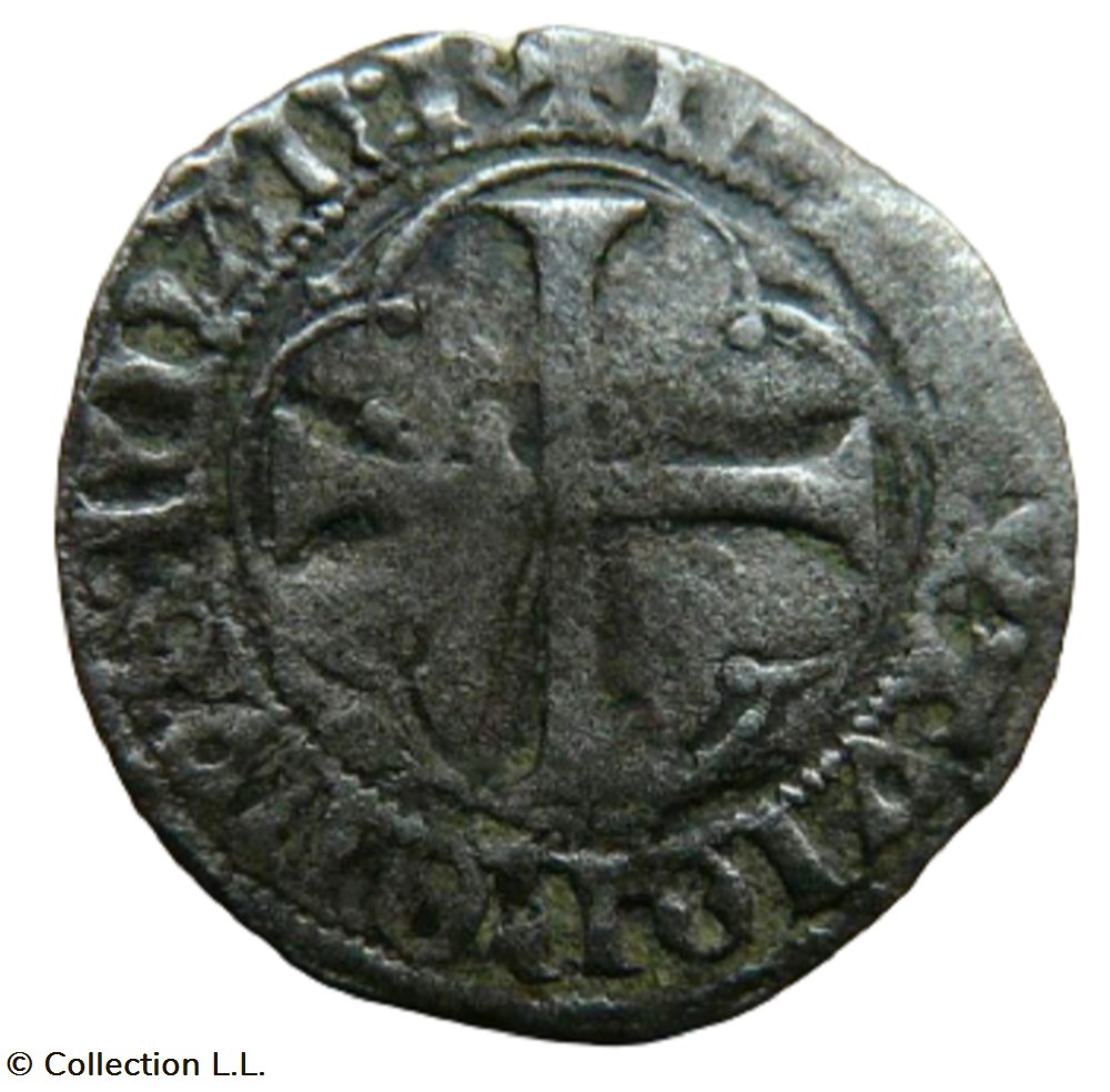 Double Tournois, 8° type, 1° ém, Bourges monnaie france a royale double tournois 8 type 1 em bourges