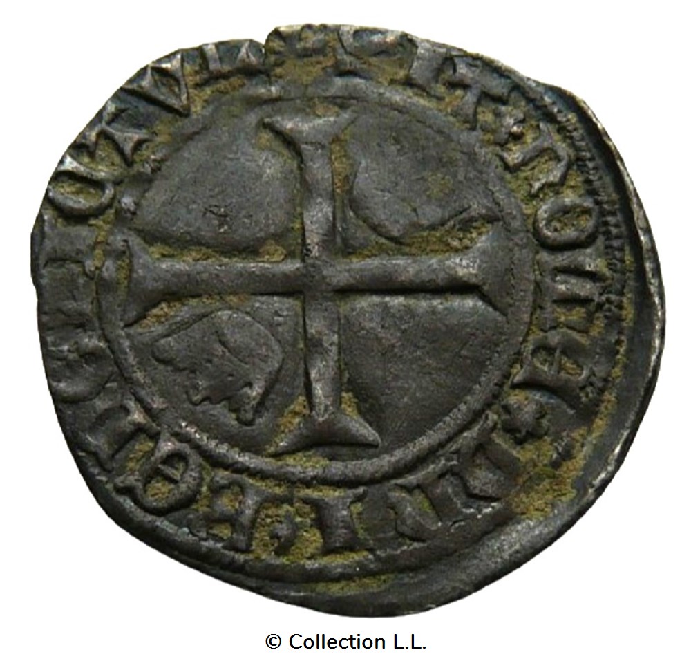 Petit Blanc aux Trois Lis, 1° ém, Limoges monnaies europe medievale france royales petit blanc aux trois lis 1 em limoges