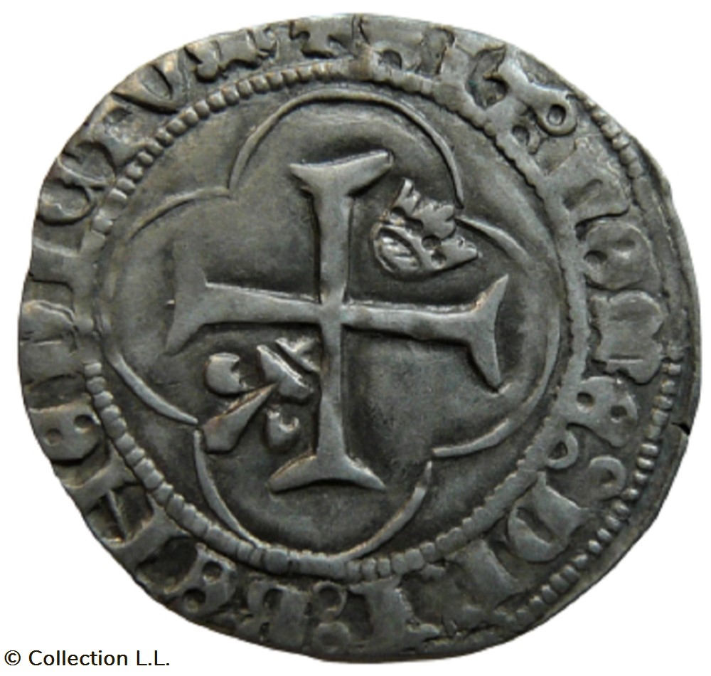 monnaie france royale petit blanc aux couronnelles 1 em saint pourcain