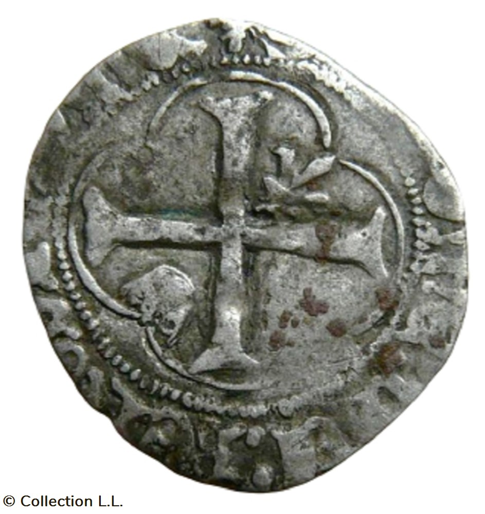 Petit Blanc aux Couronnelles, 3° ém, Limoges monnaie france royale petit blanc aux couronnelles 3 em limoges