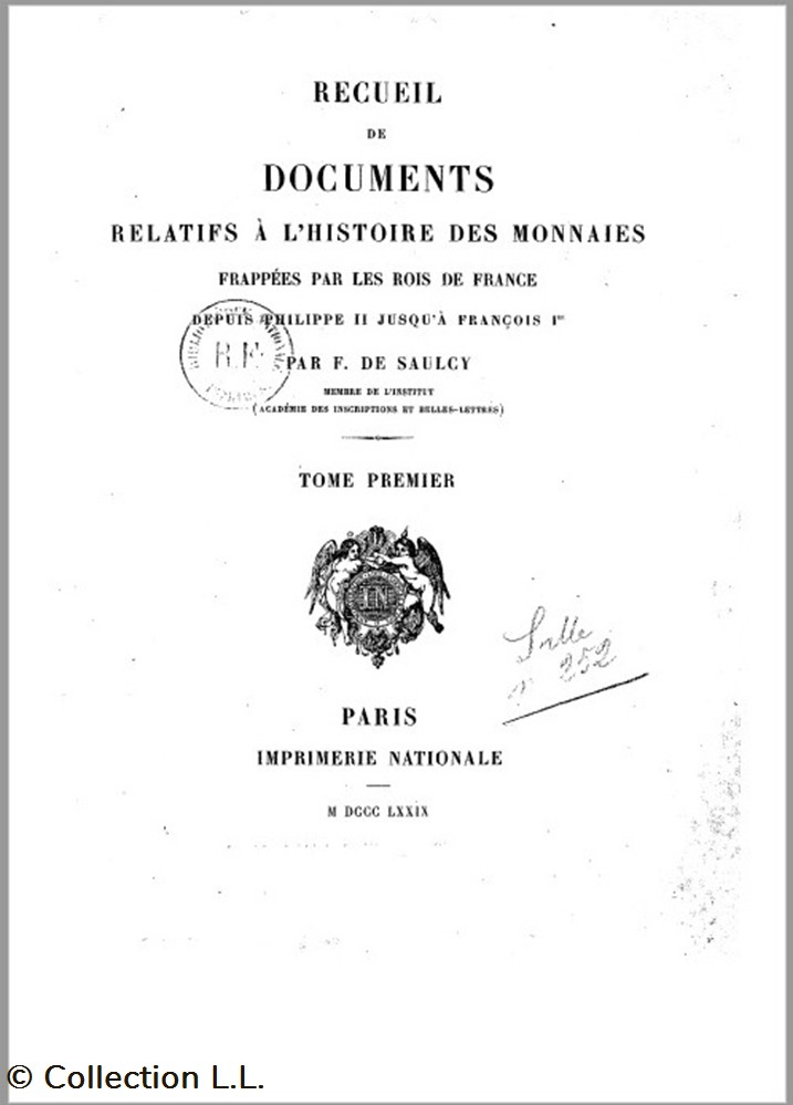 livres ouvrages 1879 de saulcy recueil de documents relatifs a histoire des monnaies