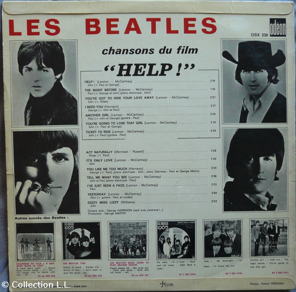 1965∼OSX 230∼Chansons du film "Help!" musique instruments disques vinyles disque tours 1965 osx 230 chansons du film help