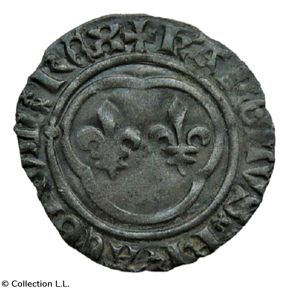 Denier Tournois, 7° type, 2° ém, Rouen monnaies europe medievale a france royales denier tournois 7 type 2 em rouen