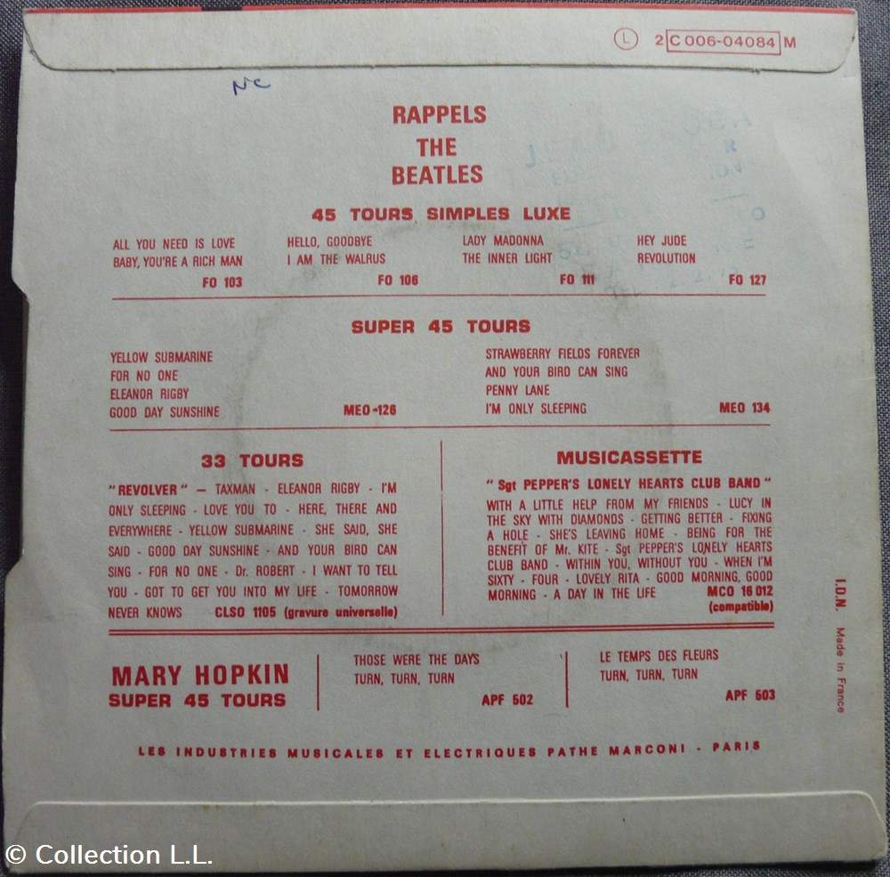 1969∼2C 006 04084∼Get back musique instruments disques vinyles disque tours 1969 2c 006 04084 get back