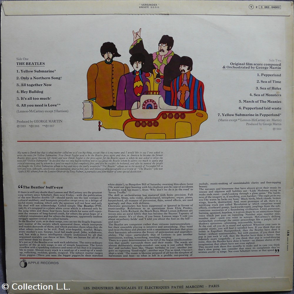 1969∼2C 062 04002∼Yellow submarine musique instruments disques vinyles disque tours 1969 2c 062 04002 yellow submarine