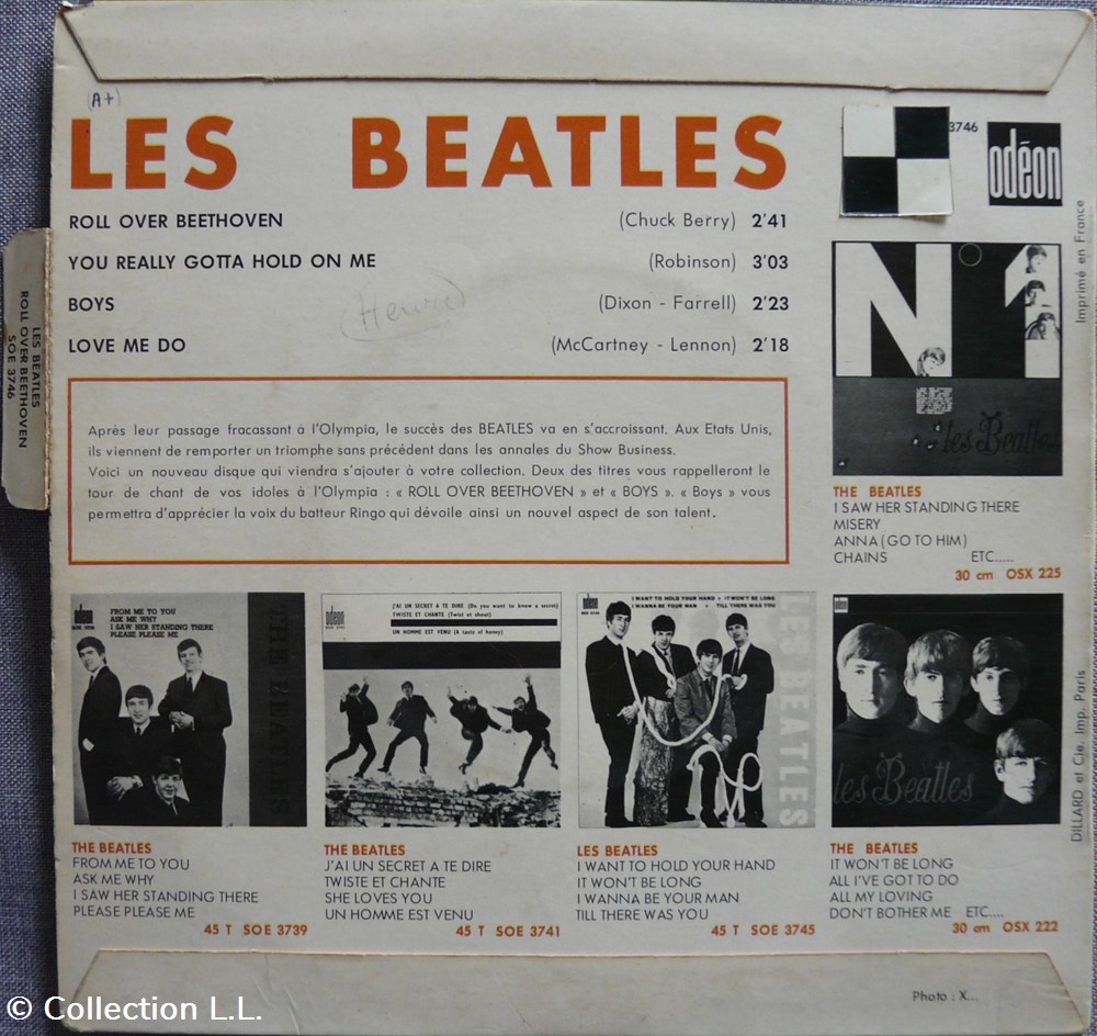 1964∼SOE 3746∼Roll over Beethoven musique instruments disques vinyles disque tours 1964 soe 3746 roll over beethoven