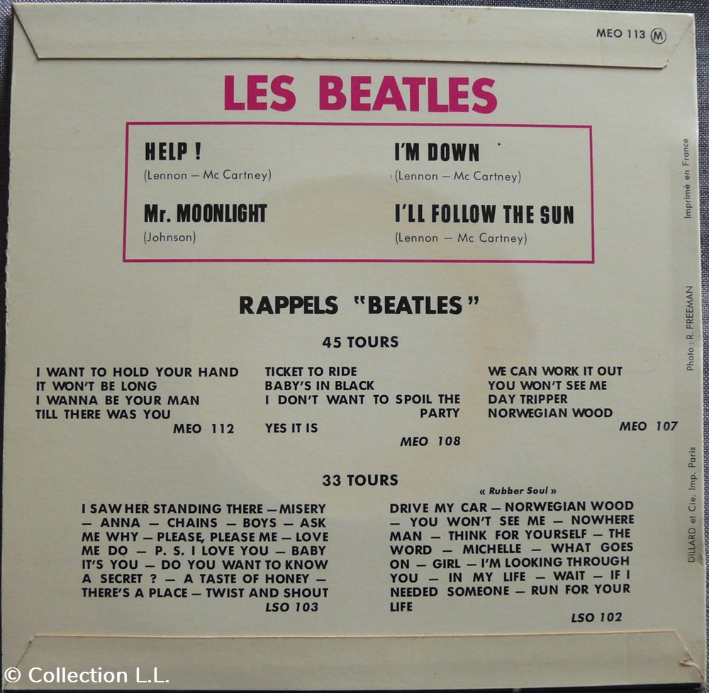 1966∼MEO 113∼Help ! musique instruments disques vinyles disque tours 1966 meo 113 help
