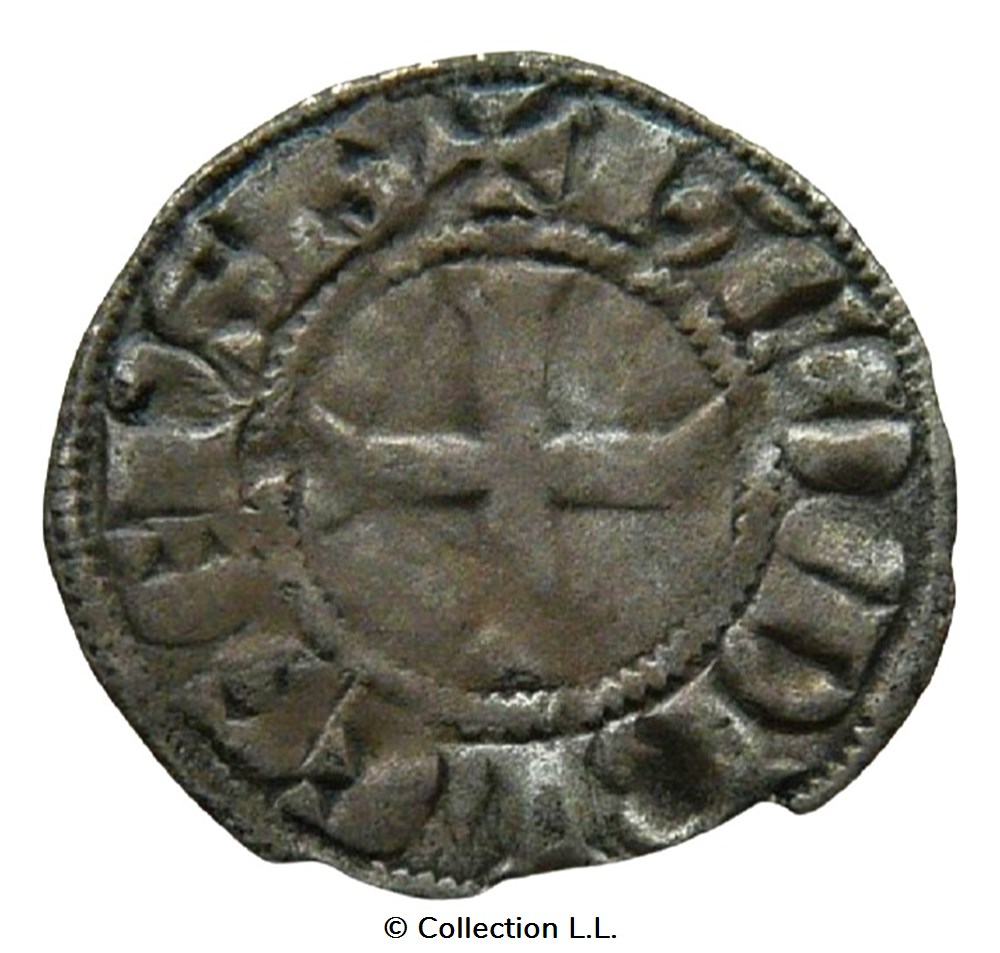 Blois (Comté de)- Hugues de Châtillon, Denier monnaies europe medievale france feodales blois comte de hugues de chatillon denier