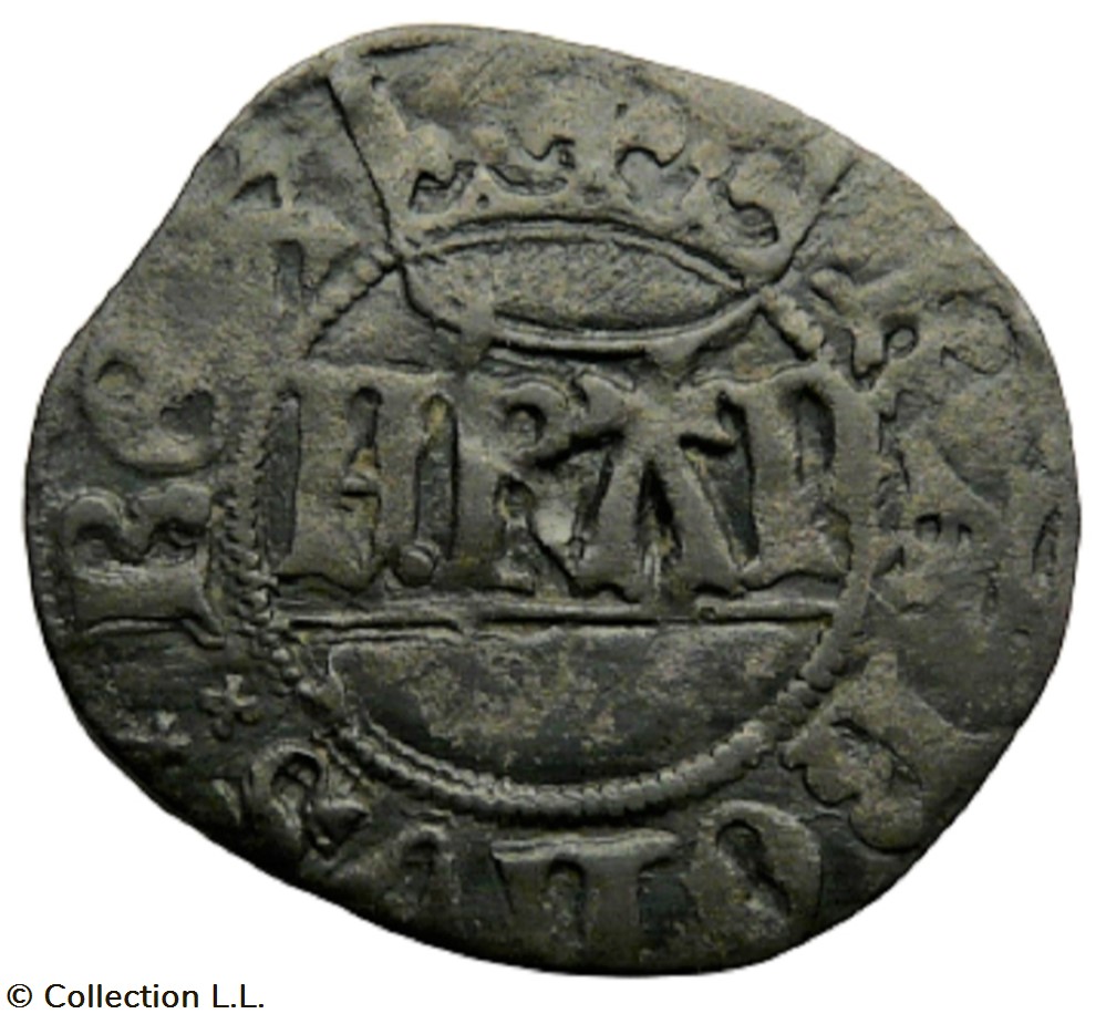 Denier Parisis, 3° type, 1° ém monnaie france royale denier parisis 3 type 1 em