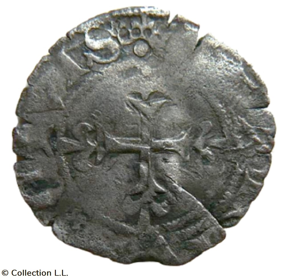 Denier Parisis, 3° type, 2° ém monnaie france royale denier parisis 3 type 2 em