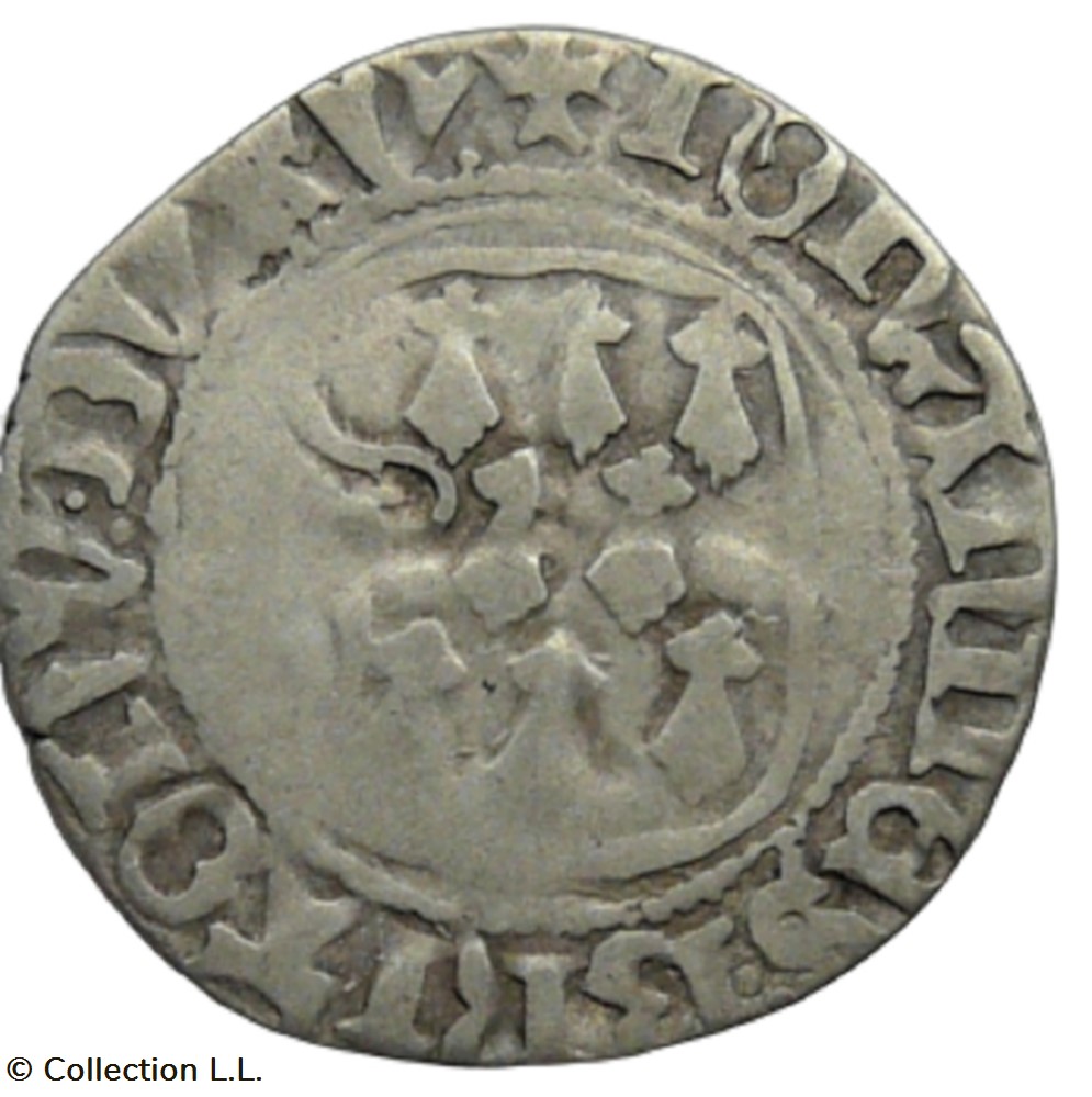 monnaie france feodale bretagne duche de jean v blanc a la targe