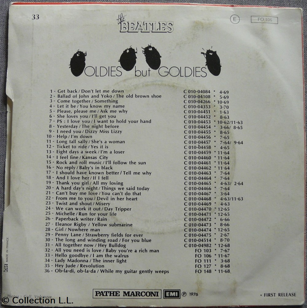 1976∼FO106∼Hello Goodbye musique instruments disques vinyles disque tours 1976 fo106 hello goodbye