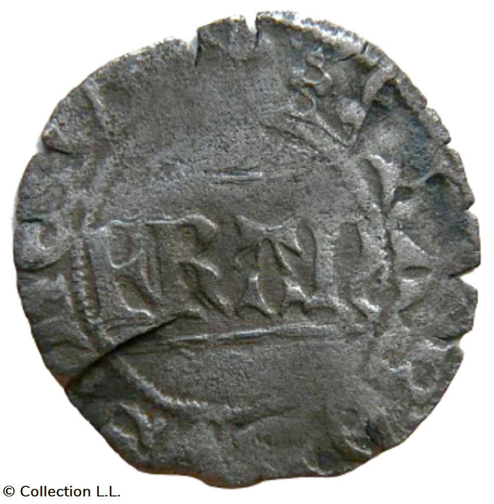 Denier Parisis, 3° type, 2° ém monnaie france royale denier parisis 3 type 2 em