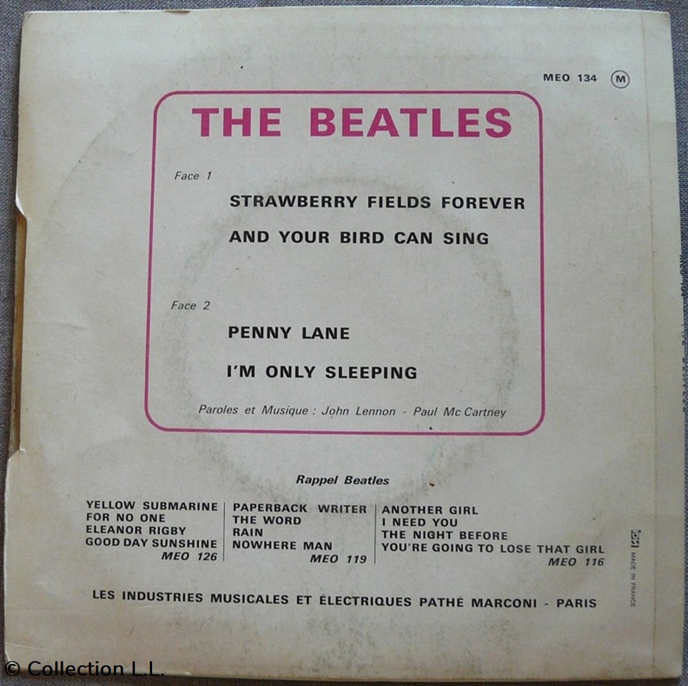 1971∼MEO 134∼Strawberry Fields Forever musique instruments disques vinyles disque tours 1971 meo 134 strawberry fields forever