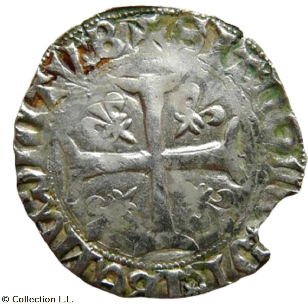 Blanc aux Trois Lis, 1° ém, Bourges monnaie france royale blanc aux trois lis 1 em bourges