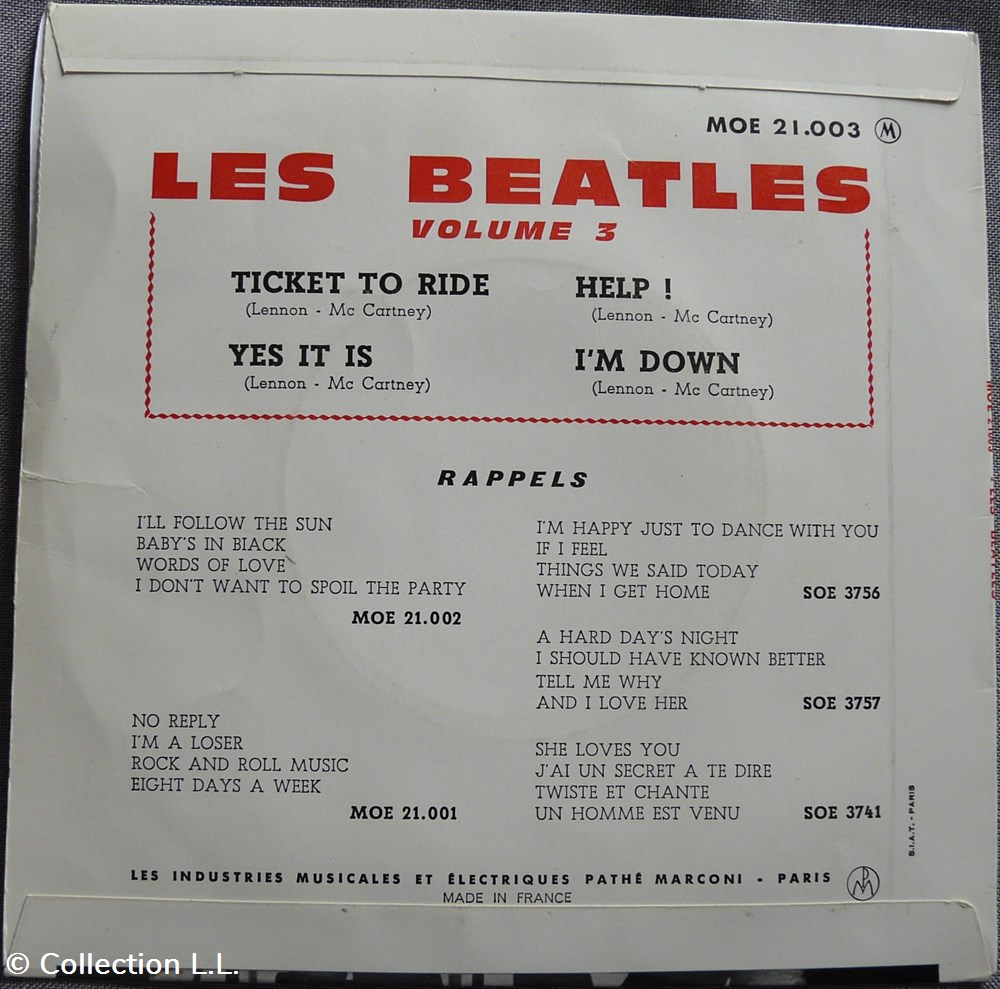 1965∼MOE 21003∼Ticket to ride musique instruments disques vinyles disque tours 1965 moe 21003 ticket to ride