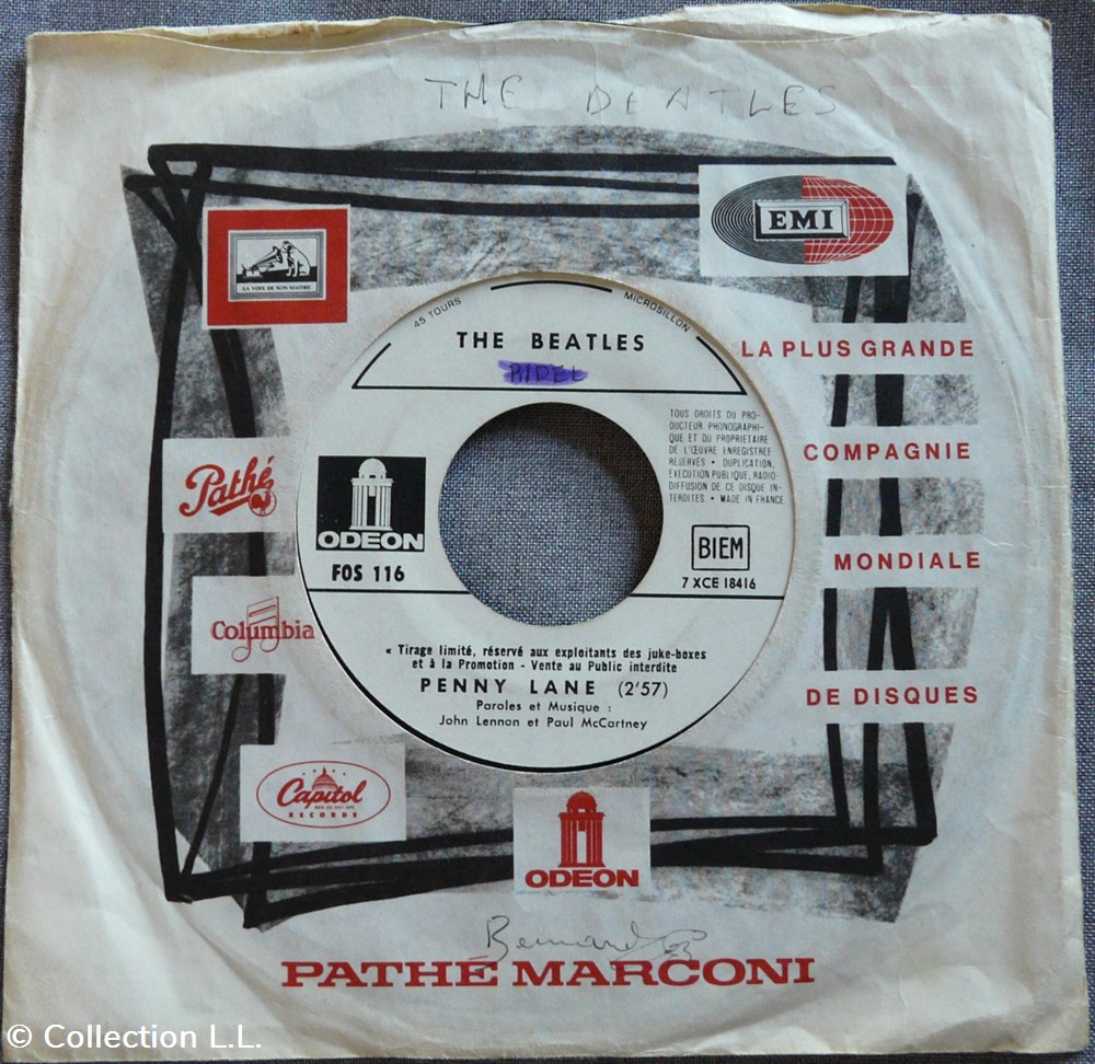 1967∼FOS 116∼Penny Lane musique instruments disques vinyles disque tours 1967 fos 116 penny lane