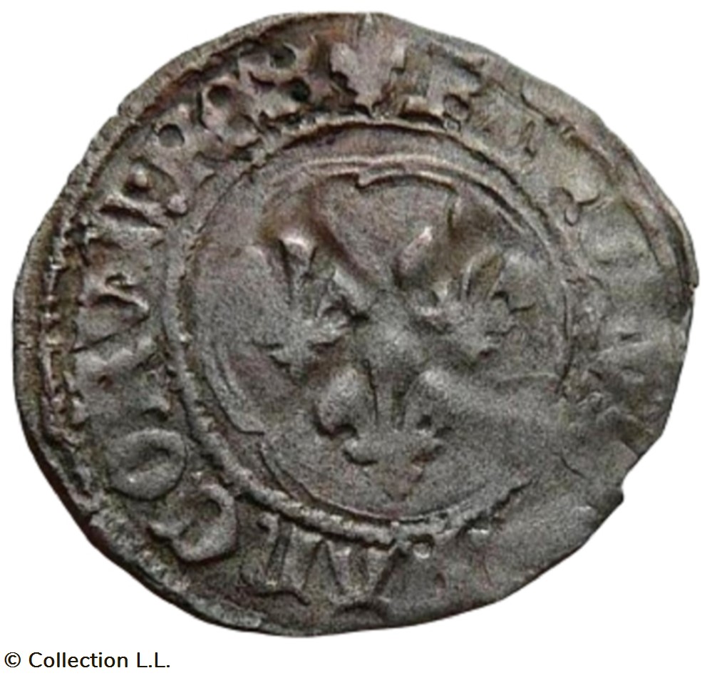 Double Tournois, 8° type, 3° ém monnaie france a royale double tournois 8 type 3 em