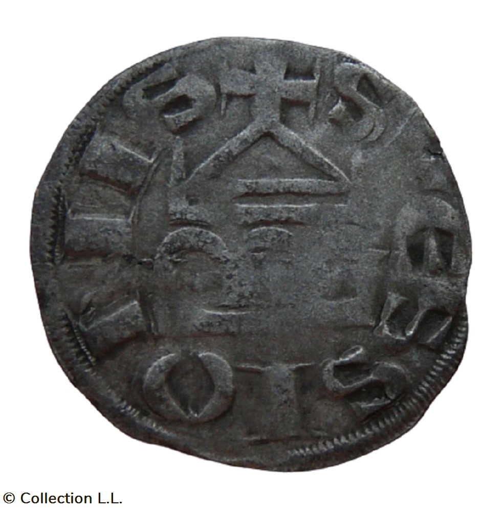 Soissons (Comté de)- Raoul de Nesle, Denier monnaies europe medievale france feodales soissons comte de raoul de nesle denier