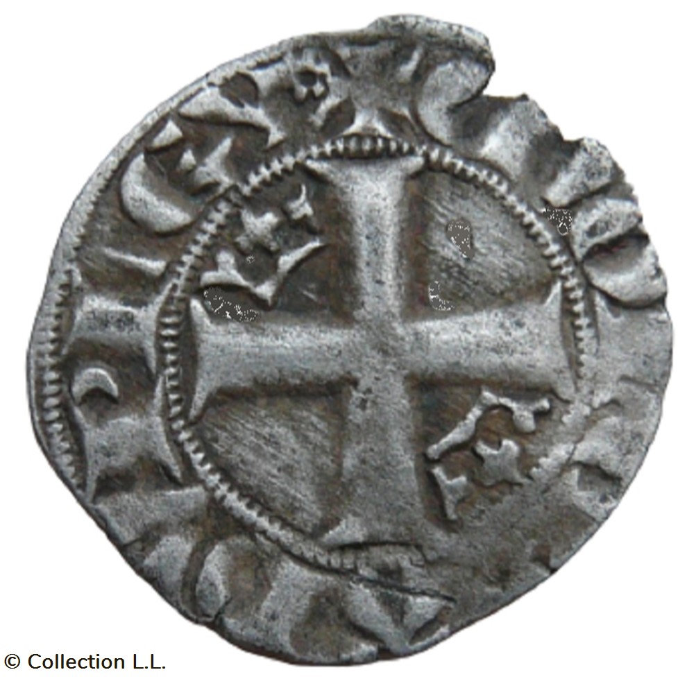 Aquitaine (Duché d')- Edouard III, Double au Léopard sous une Couronne monnaie france feodale aquitaine duche edouard iii double au leopard sous une couronne