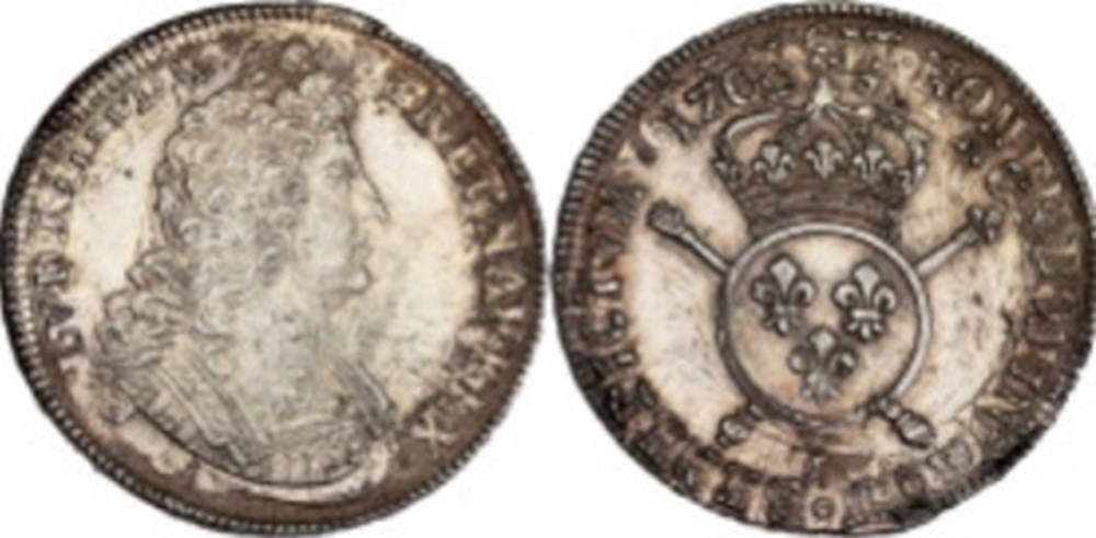 LOUIS XIV, Écu aux insignes 1702 Y monnaies louis xiv ecu aux insignes 1702 y