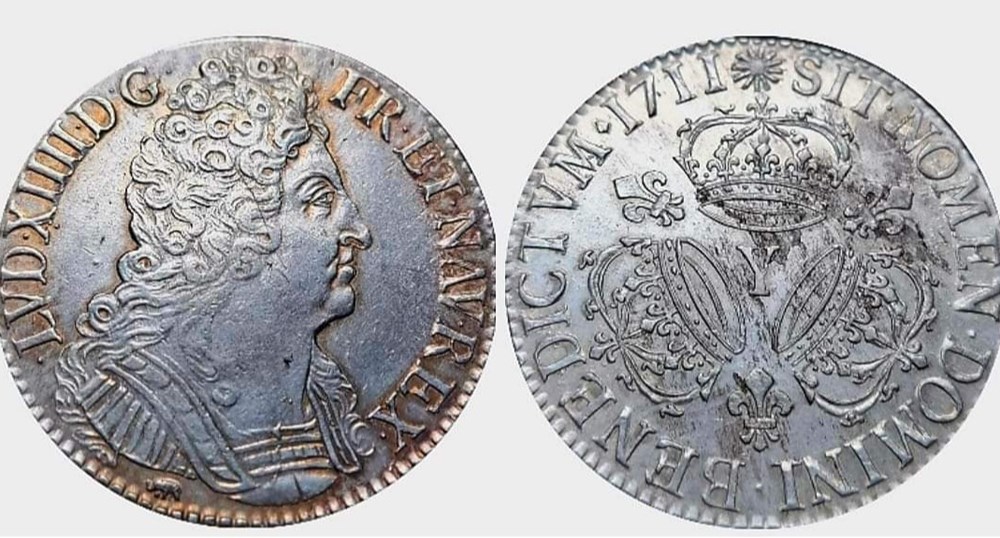 LOUIS XIV, Écu aux 3 couronnes 1711 Y monnaies louis xiv ecu aux 3 couronnes 1711 y