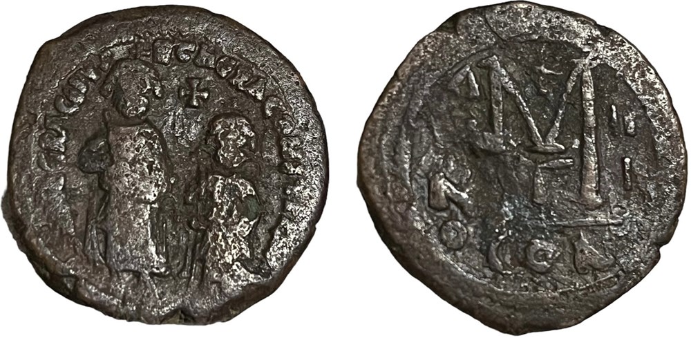 Sear 805 var - Heraclius & Heraclius Constantine - Follis coins byzantine to dynasty sear 805 var heraclius heraclius constantine follis