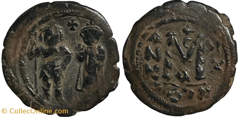 Sear 810 - Heraclius & Heraclius Constantine - Follis coins byzantine to dynasty sear 810 heraclius heraclius constantine follis