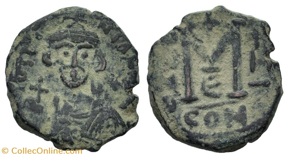 Sear 1260 - Justinian II - Follis coins byzantine to heraclius dynasty sear 1260 justinian ii follis