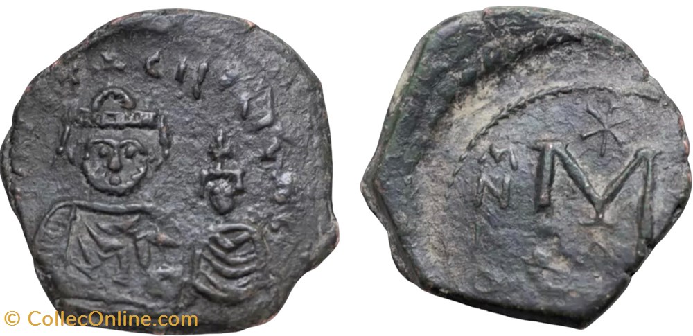 Sear 844 - Heraclius & Heraclius Constantine - Follis coins byzantine to dynasty sear 844 heraclius heraclius constantine follis