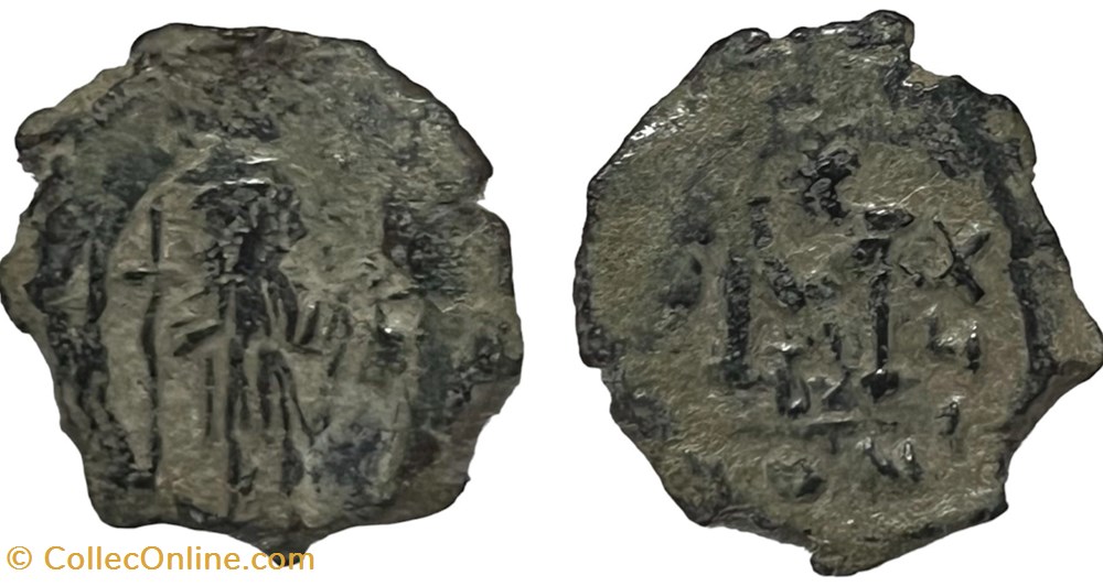 Sear 1010 - Constans II & Constantine IV - Follis coins byzantine to heraclius dynasty sear 1010 constans ii constantine iv follis