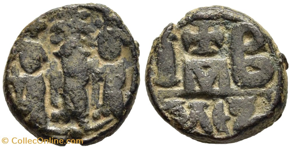 Sear 861 - Heraclius & Heraclius Constantine & Heraclonas - Dodecanummium coins byzantine to dynasty sear 861 heraclius heraclius constantine heraclonas dodecanummium